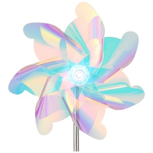 Globo LED-Solarleuchte Pira Windrad Transparent Höhe 71,5 cm