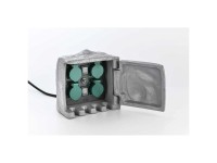Gartenstromverteiler Grau 4 x T13 / IP55 mit Auto-Dämmerungssensor