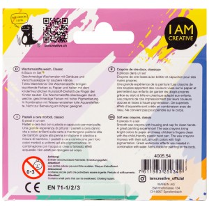 I Am Creative Wachsmalstifte Classic, 6 Farben im Set. Ideal zum Malen und Basteln.