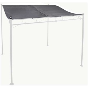 Toit de remplacement gris pour tonnelle adossée. Toit de tonnelle résistant aux intempéries.