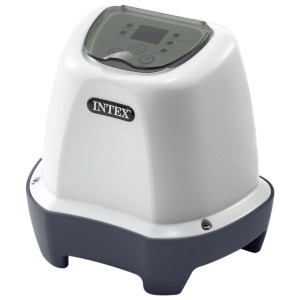 Système au sel Intex Krystal Clear QS200 pour piscine, électrolyseur blanc avec écran.