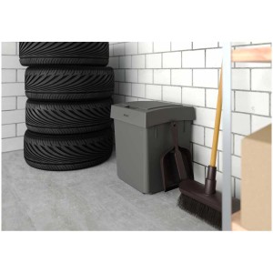 Freistehender Müllex Müllbehälter S35 in Anthrazit mit 40 l Volumen.