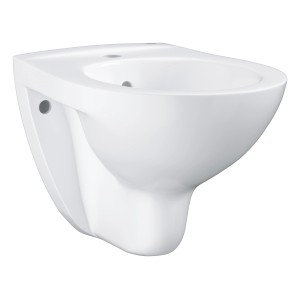 Bidet sospeso Grohe Bau Ceramic bianco con foro rubinetto e troppopieno.