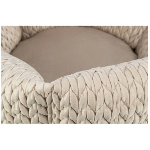 Panier pour chien rond Trixie Livia en polyester couleur sable, Ø 50 cm.