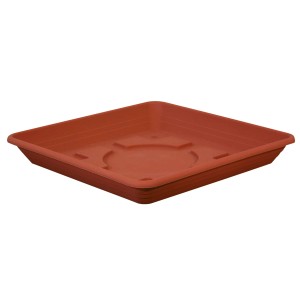 Geli Soucoupe Nora, terracotta, 34x34 cm, soucoupe carrée pour plantes.
