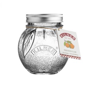 Vaso Kilner, trasparente, 0,4 l, per la conservazione degli alimenti. Con coperchio a vite ed etichetta.