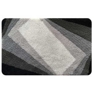Tappeto bagno Spirella Kali grigio, 50x70 cm, con sfumatura di colore da chiaro a scuro.