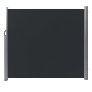 Tenda laterale Beliani Dorio, grigio grafite, estensibile fino a 300 cm, per terrazza e giardino.