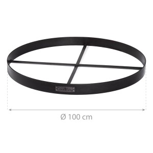 Base en acier CookKing pour braséros Ø 100 cm, noire, en acier robuste.