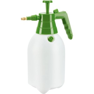 Pulvérisateur à pression manuelle, 2 l, en plastique, avec buse en laiton réglable pour jardin et soin des plantes.