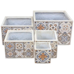Set di fioriere Gartec Cube Porto Mix, dipinte a mano, in varie dimensioni.