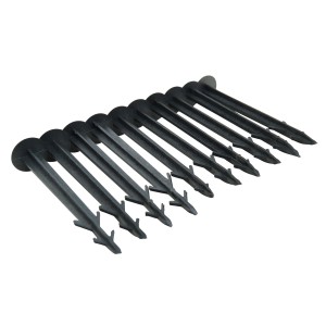 10 supporti neri Windhager per film e tessuto non tessuto (11,5 cm) per aiuole rialzate.