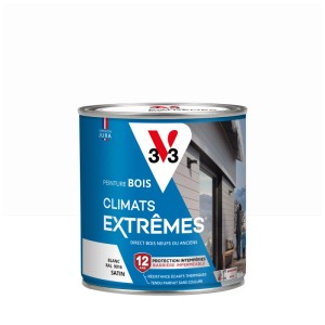 Barattolo di vernice per legno V33 Climats Extrême, bianco traffico, finitura satinata, per legno esterno.