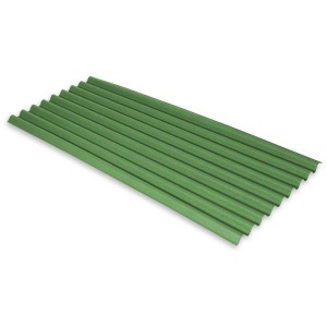 Plaque ondulée bitumée Onduline Base verte, 2000x855 mm, pour toitures d'abris de voiture et de cabanons de jardin.