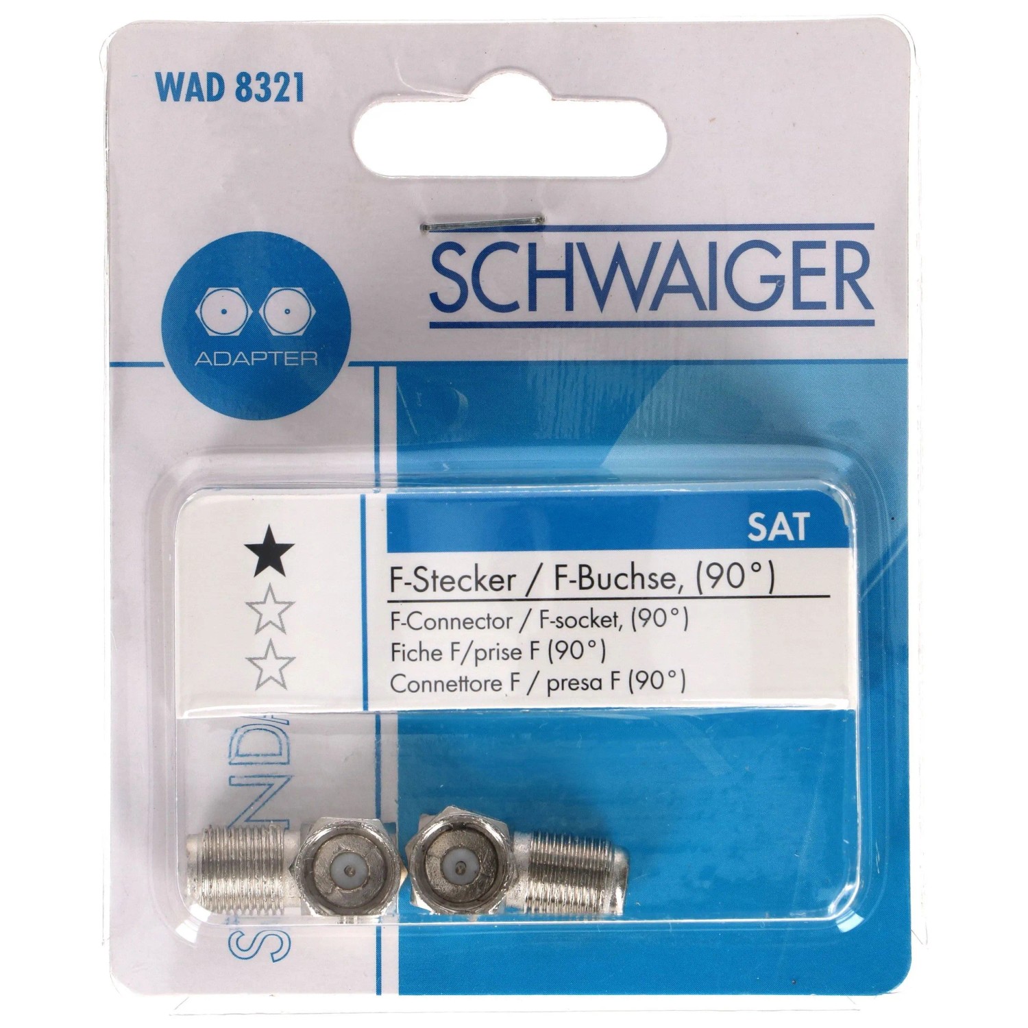 Schwaiger Conector F Para Cable Coaxial De 8 Mm – Pack De 2 Piezas