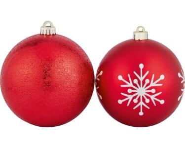 Weihnachtskugel Kunststoff Rot assortiert Ø 14 cm / 1 Stk. kaufen bei OBI