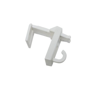 Support de serrage blanc Gardinia avec crochet pour stores et stores romains.