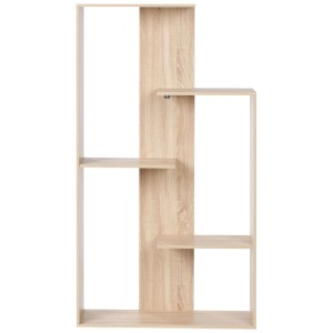 Bibliothèque Beliani Kahntah scandinave aspect bois naturel avec 3 étagères asymétriques, 163 cm.