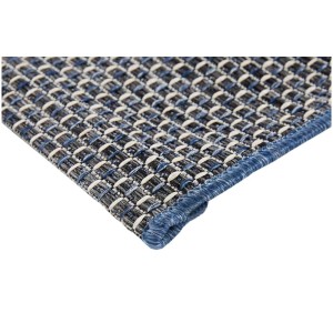 Dettaglio del tappeto Andiamo Clyde in grigio-beige, un tappeto per esterni con texture intrecciata.