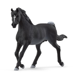 Schleich Étalon Arabe, figurine noire avec liste blanche.