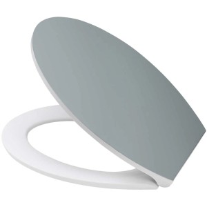 Sedile WC Diaqua Hollywood grigio con chiusura rallentata, in duroplast, facile da pulire.