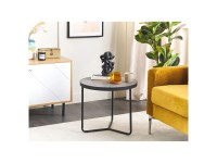 Table d'appoint Beliani Melody plateau MDF Gris Ø 50 cm / H 45 cm