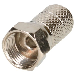 Schwaiger F-Stecker (6,5 mm) zum Aufdrehen, 2 Stück, für Antennen-Koaxialkabel.