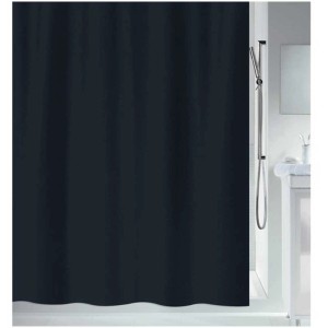 Tenda doccia nera Spirella Primo in poliestere, 120x200 cm.