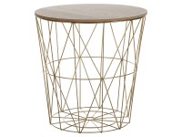Beliani Table d'appoint Lanark MDF métal Or Ø 40 cm / H 40 cm