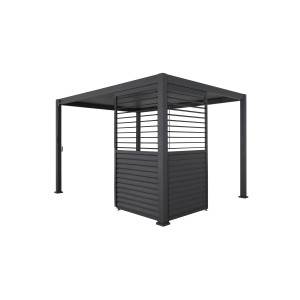Parete a lamelle regolabili Mirador antracite, 123 cm, per tettoia da 4 m.
