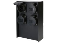 Max Hauri Gartensteckdosen-Säule Stahl Schwarz matt 4 x T13