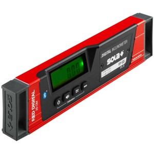 Sola Red 25 digital Neigungs-Wasserwaage, 25cm, mit digitaler Anzeige und rotem Gehäuse.