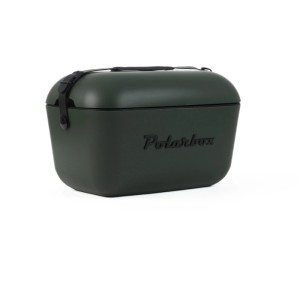 Waldgrüne Polarbox Kühlbox Retro Cooler aus Polypropylen mit 12 l Fassungsvermögen.
