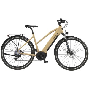 Vélo électrique de trekking pour femme Prophete Entdecker 3.4, 28 pouces, beige sable mat, 8 vitesses.