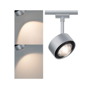 Spot LED dimmable Aldan pour système de rail URail, noir-chrome, 9W.