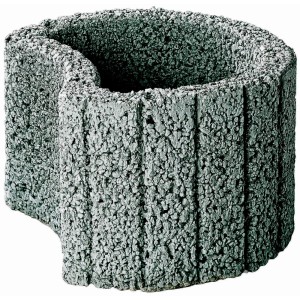 Petit anneau de plantation gris, 35x20 cm, en béton pour la stabilisation des pentes et l'aménagement paysager.