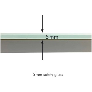 Detailaufnahme der 5 mm flachen Dynamo Scale Personenwaage aus Sicherheitsglas.