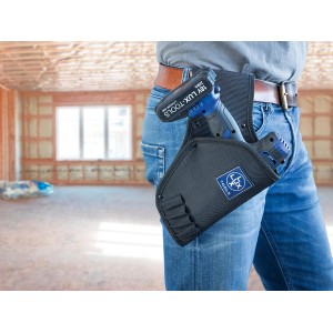 Borsa porta attrezzi in nylon LUX Holster con avvitatore a batteria sulla cintura per artigiani.