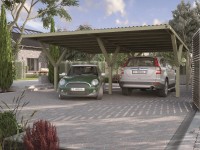 Weka Y-Doppelcarport mit Dacheindeckung