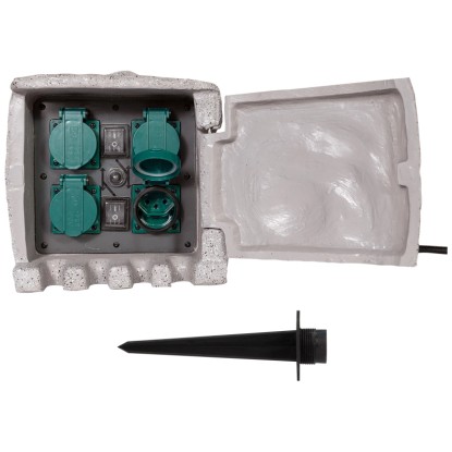 GardenLine Gartenstromverteiler mit 4 T13-Steckdosen mit Schalter IP55