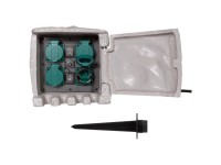 GardenLine Gartenstromverteiler mit 4 T13-Steckdosen mit Schalter IP55