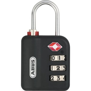 Schwarzes Abus Zahlenschloss 147TSA/30 B TSA-Schloss für Gepäck mit 3-stelligen Zahlencode.