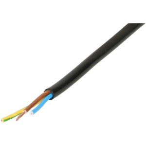 Cavo TD nero H05VV-F 3x1.0 mm², lunghezza 5 m, per alimentazione flessibile.