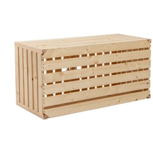 Holzharasse A 1/1 mit Türchen, 70x35x32cm, aus unbehandeltem Fichtenholz, ideal zur Aufbewahrung und als Regalsystem.
