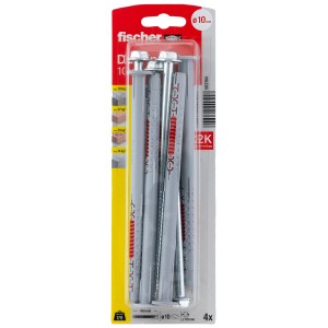 Fischer DuoXpand tassello a gambo lungo 10x160 con vite esagonale, 4 pezzi, per fissaggi sicuri.