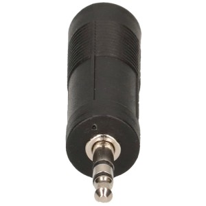 Adattatore audio stereo Schwaiger nero per adattare diverse dimensioni di jack negli accessori audio.