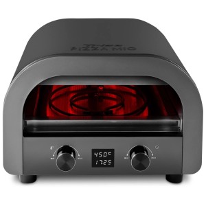 Forno per pizza elettrico Trisa Pizza Mio+ antracite, con controllo temperatura e timer.