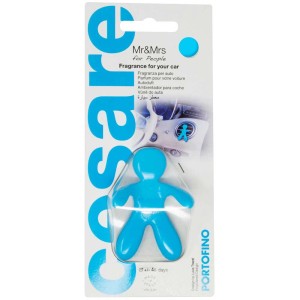 Mr&Mrs Lufterfrischer Cesare Portofino Blau für Auto, Duftmännchen in Blisterverpackung.