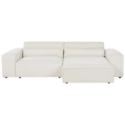 Beliani Canapé d'angle Hellnar Bouclé Blanc (HxlxP) 70 x 176 x 262 cm