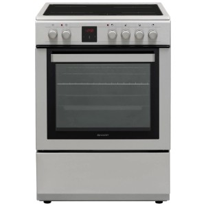 Cuisinière Sharp KF-76VDD19I-CH en inox avec plaque vitrocéramique et four 69 l.